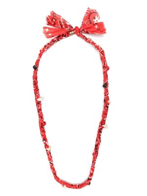Alanui Bandana braided necklace - Red - Multicolor