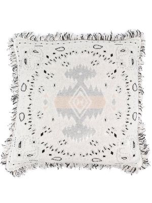 Alanui bandana intarsia-knit pillow - WHITE MULTICOLOR