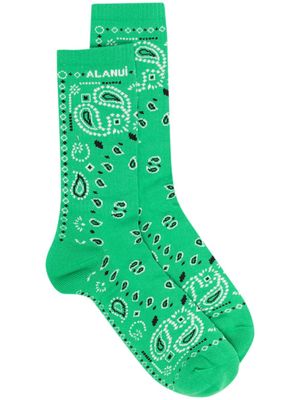 Alanui bandana jacquard-knit socks - Green