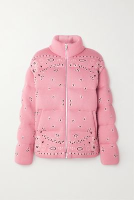 Alanui - Bandana Jacquard Quilted Wool Down Jacket - Pink
