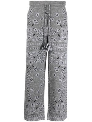 Alanui bandana-pattern jacquard track pants - Grey