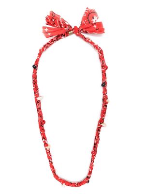 Alanui bandana-print braided necklace - Red