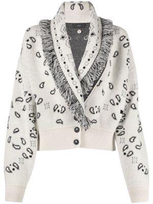 Alanui bandana-print knitted jumper - White