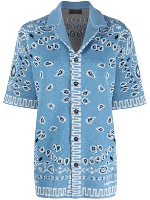 Alanui bandana-print short-sleeved shirt - Blue