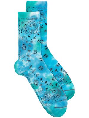 Alanui Bandana printed socks - Blue