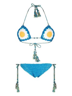 Alanui Beach Break crochet-knit bikini - Blue