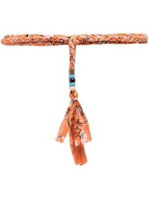 Alanui bead-detail braided cotton belt - Orange