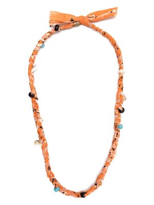 Alanui braided charm necklace - Orange