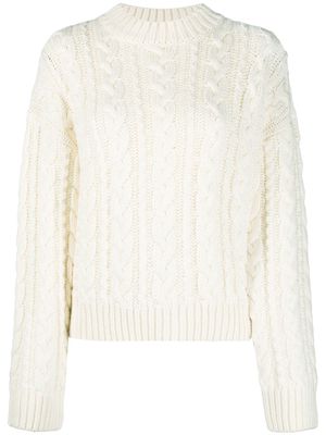 Alanui cable knit virgin wool jumper - White