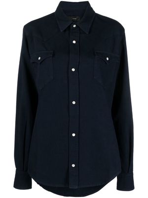 Alanui classic-collar cotton shirt - Blue