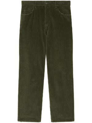 Alanui corduroy straight-leg trousers - Green