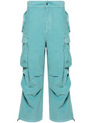 Alanui corduroy wide-leg cargo trousers - Blue