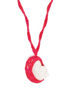 Alanui Crochet Big Shell necklace - Orange