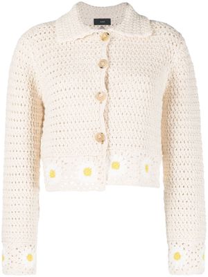 Alanui crochet-knit button-front cardigan - Neutrals