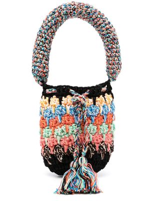 Alanui crochet-knit cotton mini bag - Black