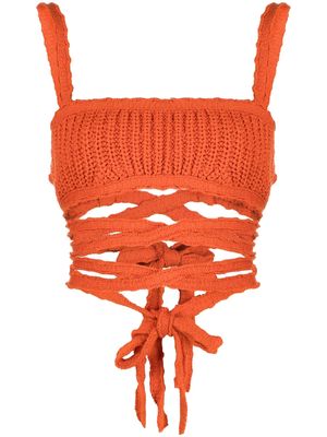 Alanui crochet-knit sleeveless top - Orange