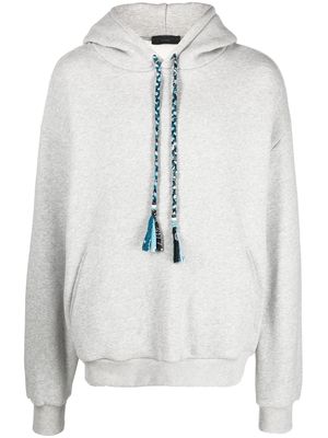 Alanui crochet-panel hoodie - Grey