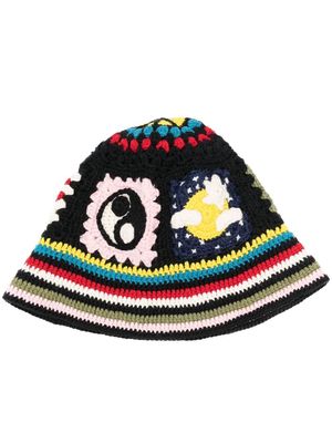Alanui crochet-pattern bucket hat - Black