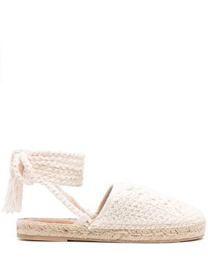 Alanui Daisy lace-up crochet espadrilles - Neutrals