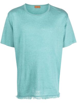 Alanui fine-knit linen T-shirt - Blue