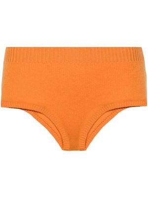 Alanui Finest high-waist ribbed shorts - Orange
