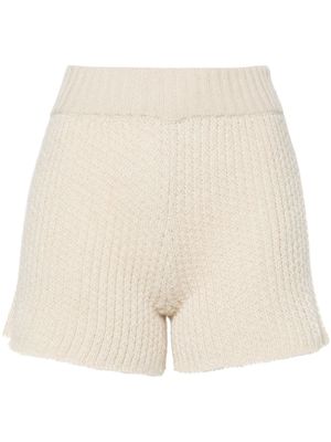 Alanui Finest ribbed-knit shorts - Neutrals