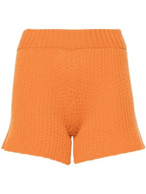 Alanui Finest ribbed-knit shorts - Orange