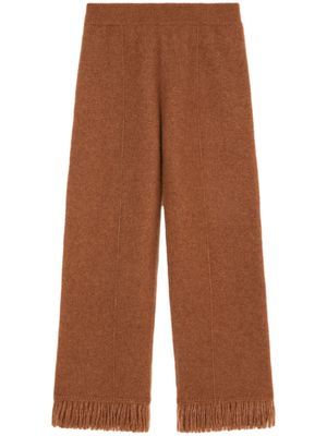 Alanui fringe-detail knit trousers - Brown