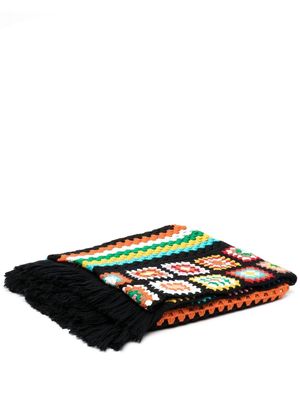 Alanui fringed crochet blanket - Black