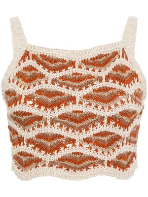 Alanui Haua Mahal crochet-knit top - Neutrals