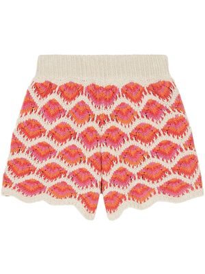 Alanui Hawa Mahal crochet-knit shorts - Pink
