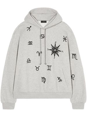 Alanui Horoscope-print fleece hoodie - Grey