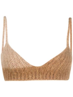 Alanui Ice Caves knitted bra - Brown