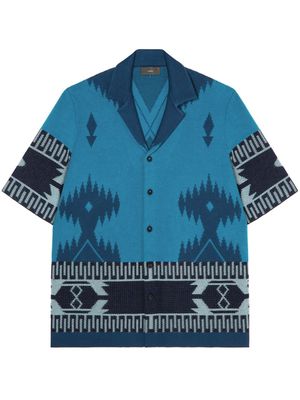 Alanui Icon jacquard piqué shirt - Blue