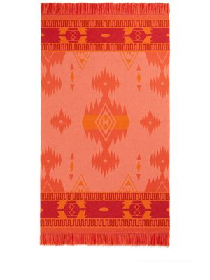 Alanui Icon jacquard virgin-wool blanket - Orange