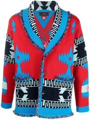 Alanui intarsia-knit button-fastening cardigan - Red