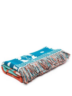 Alanui intarsia-knit fringe blanket - Orange