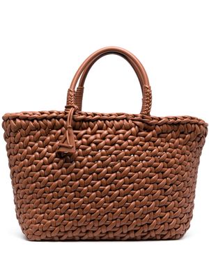 Alanui interwoven-design leather tote bag - Brown