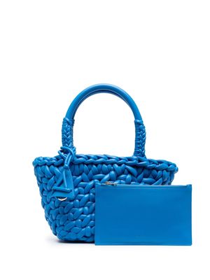 Alanui interwoven-design small leather tote bag - Blue