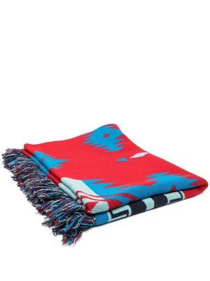 Alanui jacquard-knit blanket - Red