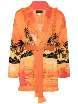 Alanui Keralda sunset-print cardigan - Orange