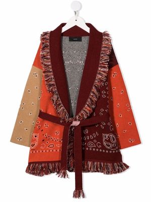 Alanui Kids belted paisley-print jacket - Red