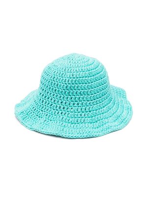 Alanui Kids crochet-knit organic cotton hat - Blue