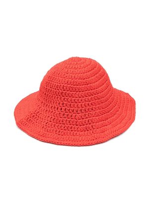 Alanui Kids crochet-knit organic cotton hat - Red