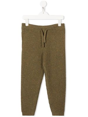 Alanui Kids drawstring-waist knitted trousers - Green
