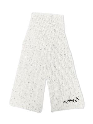 Alanui Kids logo-embroidered knitted scarf - Neutrals