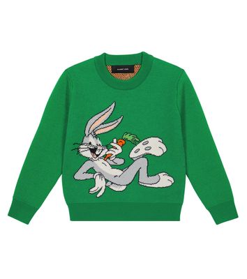 Alanui Kids x Looney Tunes Bugs Bunny jacquard virgin wool sweater