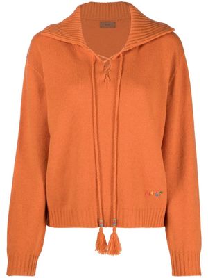 Alanui lace-up cashmere jumper - Orange