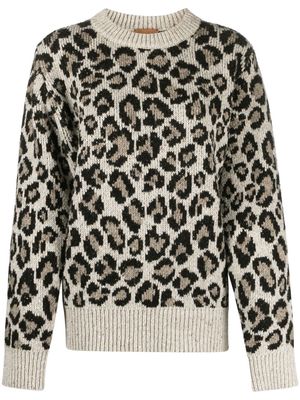 Alanui leopard-print knit jumper - Neutrals