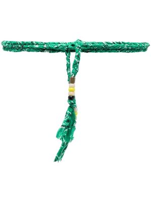 Alanui Long Bandana braided belt - Green